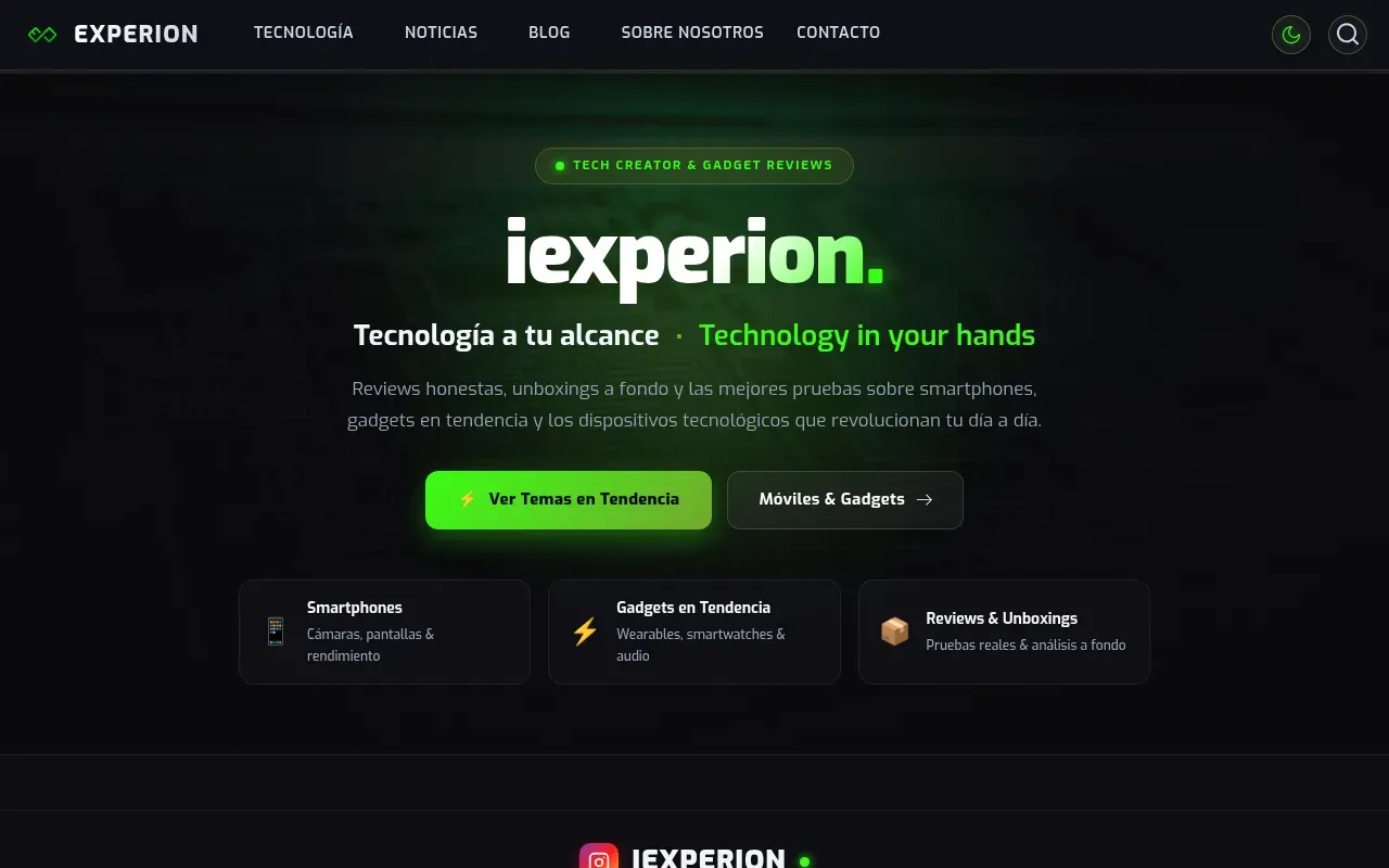 Captura de escritorio: iexperion.com