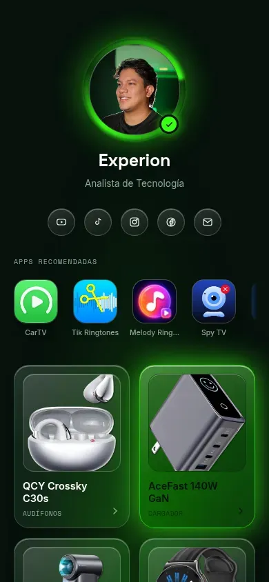 Captura de móvil: tienda.iexperion.com